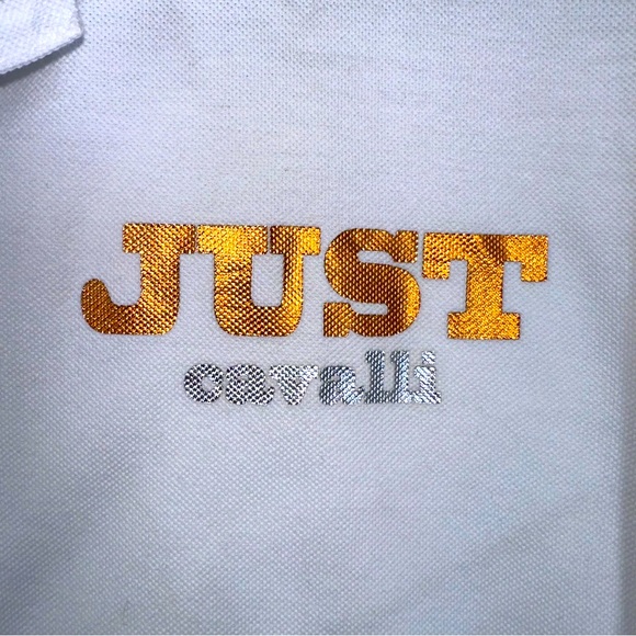 Just Cavalli Metallic Logo Polo Large EUC - Picture 5 of 9